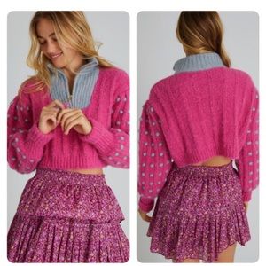 NWT LoveShackFancy Bon Voyage Jonae Sweater - Passion Fruit Punch Size Medium
